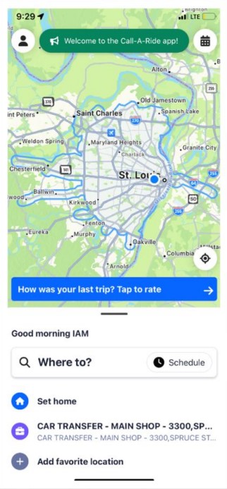 Homepage display of MetroGo! app